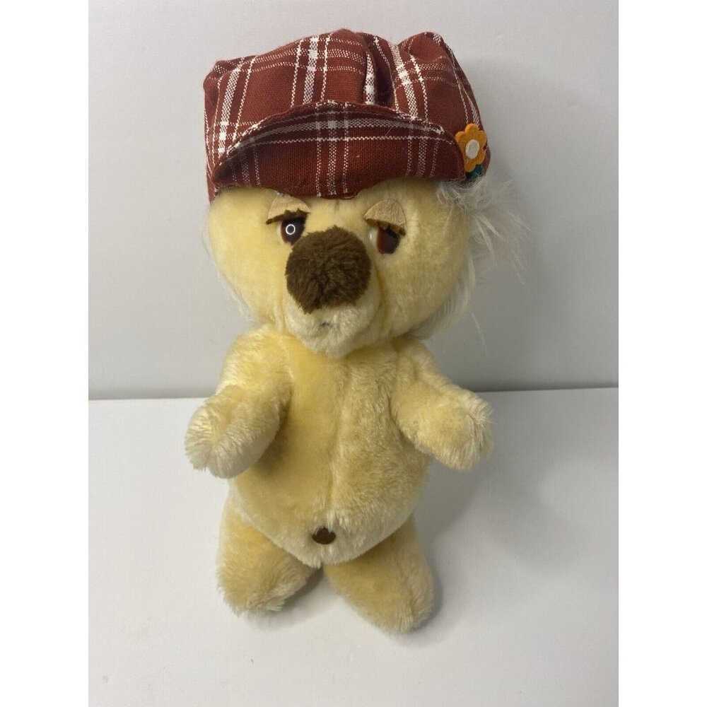 Woofits 1980‎ Dakin Elton Dog Plush Stuffed Animal Toy Plaid Hat 14” Vintage